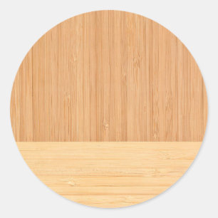 Natural Bamboo Border Wood Grain Look Runder Aufkleber
