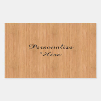 Natural Bamboo Wood Grain Look Rechteckiger Aufkleber
