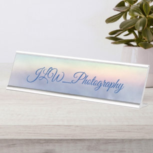Natural Beautiful Rainbow in Cloudy Sky Desk Name Schreibtischnamensplakette