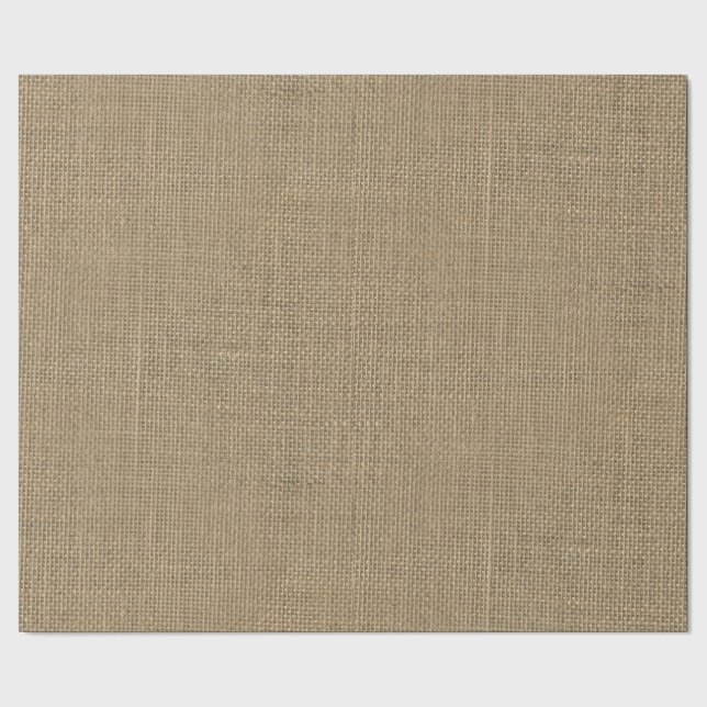 Natural Beige Burlap Geschenkpapier (Saum)
