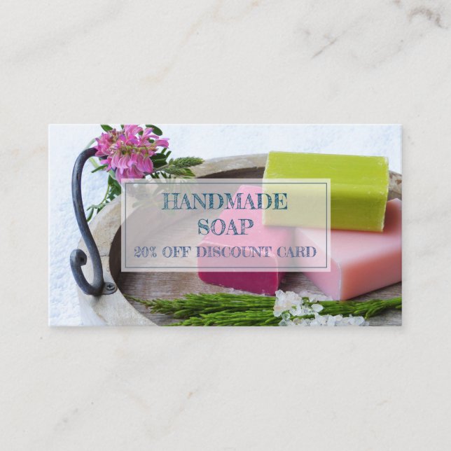 Natural Bio Handmade Soap Discount Card Rabattkarte (Vorderseite)