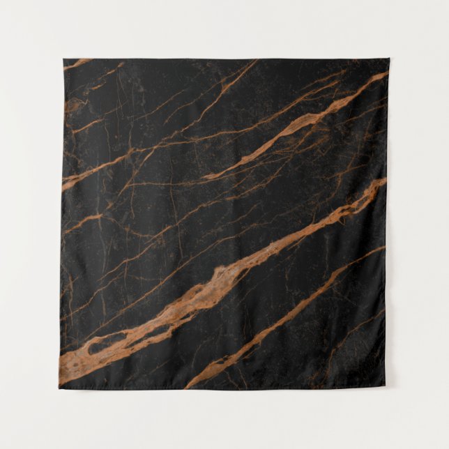 natural black emperador marble texture background  wandteppich (Vorderseite)