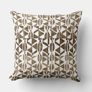 Natural Block Print Tribal Muster Kissen