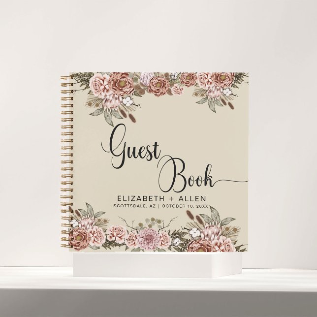 Natural Boho Personalisiert Wedding Guest Book Notizbuch (Von Creator hochgeladen)