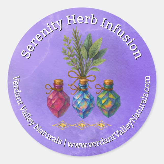Natural Botanical Herbal Handmade Product  Runder Aufkleber (Vorderseite)