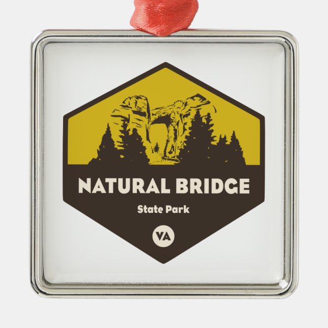 Natural Bridge Staat Park, Virginia Ornament Aus Metall (Vorne)