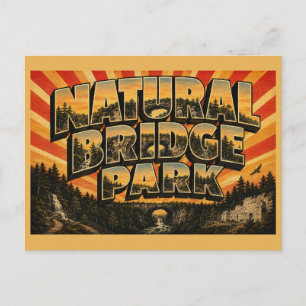 Natural Bridge State Park MA Vintage Reise Kunst Postkarte