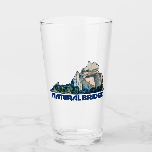 Natural Bridge Virginia State Karte Glas (Vorderseite)