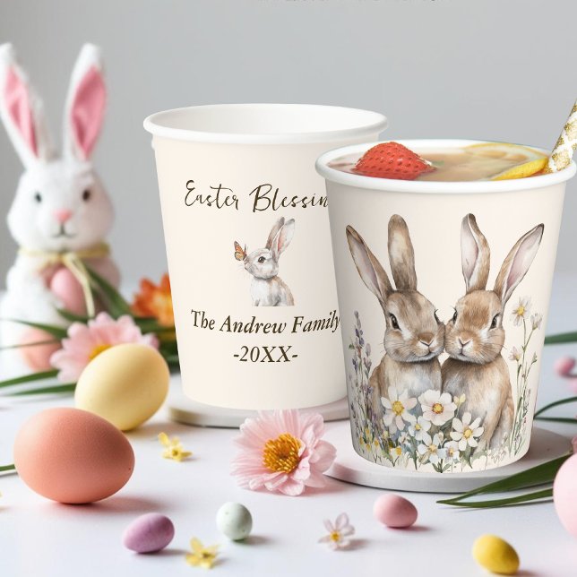 Natural Bunny Custom Bunny Ostern Pappbecher (Natural Bunny Custom Bunny Easter Paper Cups)
