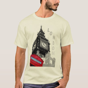 Natural Color London Big Ben Clock Tower Modern T-Shirt