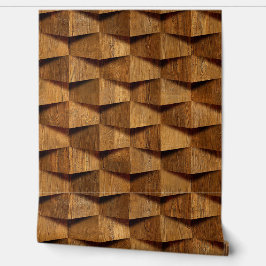 Natural Dark Brown Wooden Shape Pattern Tapete