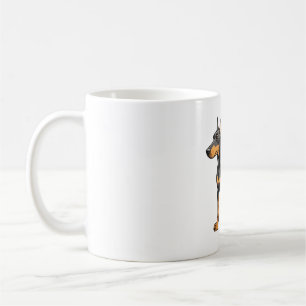 Natural Ear Doberman Art Print Classic T - Shirt Kaffeetasse