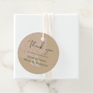 Natural Earth Rustic Woodland Herbstlaubs Hochzeit Geschenkanhänger
