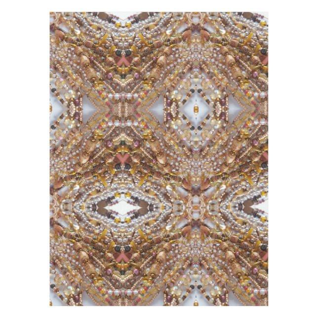 Natural Earthtones Beads Print Tischdecke (Vorderseite)