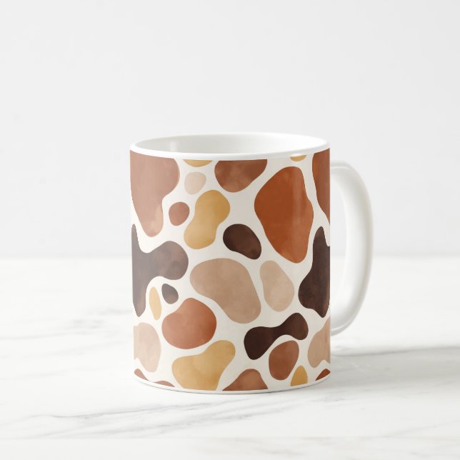 Natural Flow Coffee Mug – Warm Neutral Aesthetic Kaffeetasse (VorderseiteRechts)