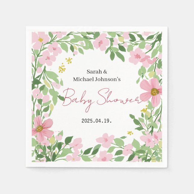 Natural Garden Baby Shower Paper Napkin Serviette (Vorderseite)