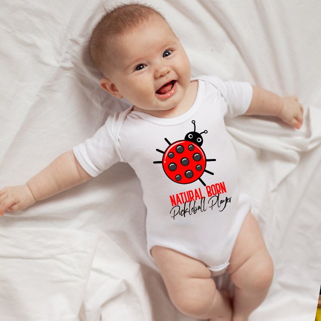 🐞 Natural Geboren Pickleball Player Baby Strampler (Von Creator hochgeladen)
