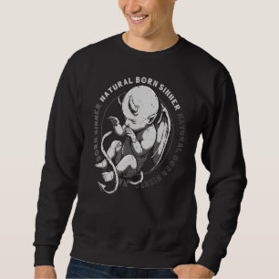 Natural Geboren Sinner Devil Baby Grunge Goth Emo Sweatshirt