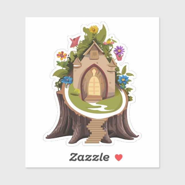 Natural Gnome Forest Zuhause Sticker (Blatt)