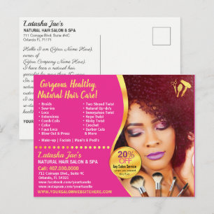 Natural Hair Care Salon Stylist Postcard Vorlage