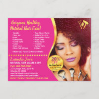 Natural Hair Care Salon Stylist Postcard Vorlage
