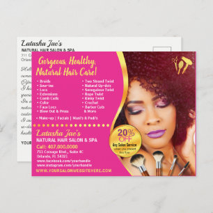 Natural Hair Care Salon Stylist Postcard Vorlage