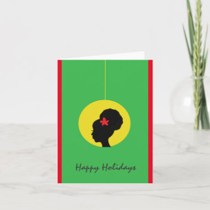Natural Hair Holiday Card Feiertagskarte