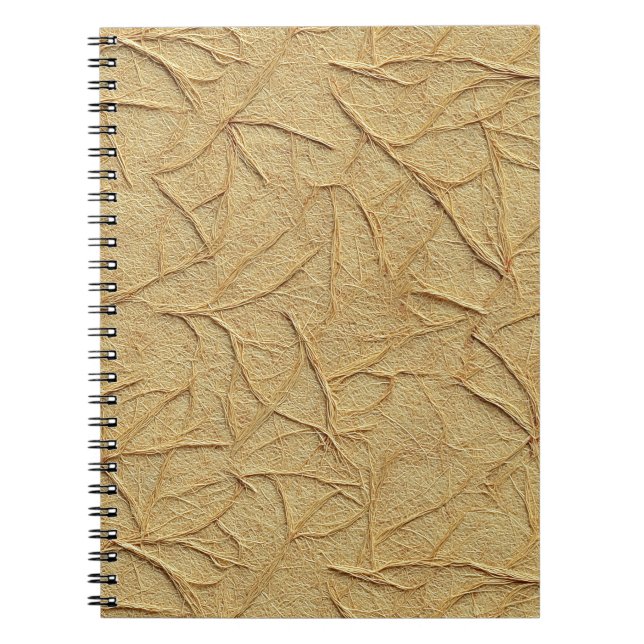 Natural Handmade Paper Texture in Warm Beige Notizblock (Vorderseite)