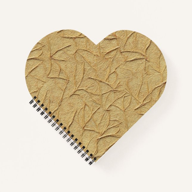 Natural Handmade Paper Texture in Warm Beige Notizbuch (Vorderseite)