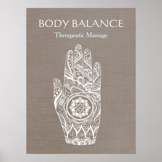 Natural Healer Henna Hand Lotus Poster (Vorne)