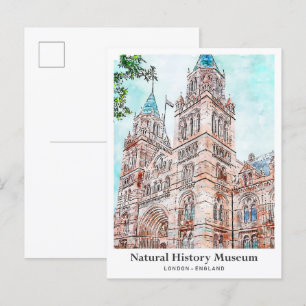 Natural History Museum London Reisen Wasserfarbe Postkarte