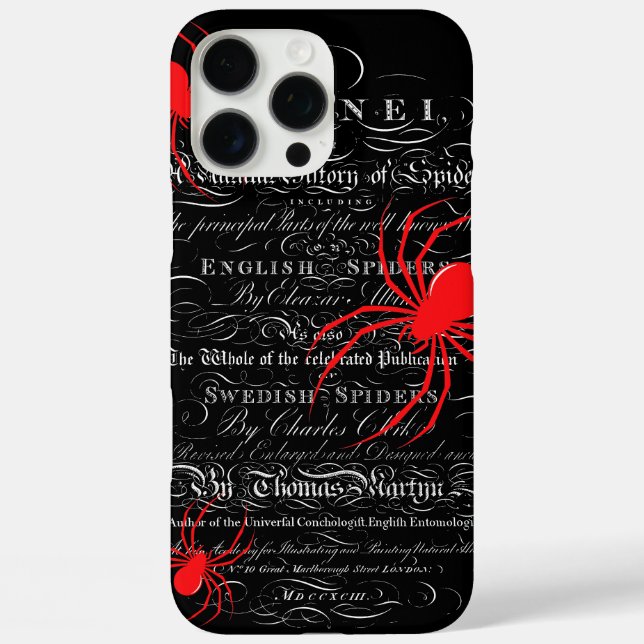 Natural History Title Page Spiders Calligraphy Case-Mate iPhone Hülle (Rückseite)