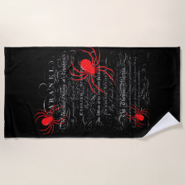 Natural History Title Page Spiders Calligraphy Strandtuch