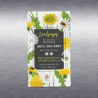 Natural Lac Care Service Promo Dandelion & Bienen Magnetische Visitenkarte