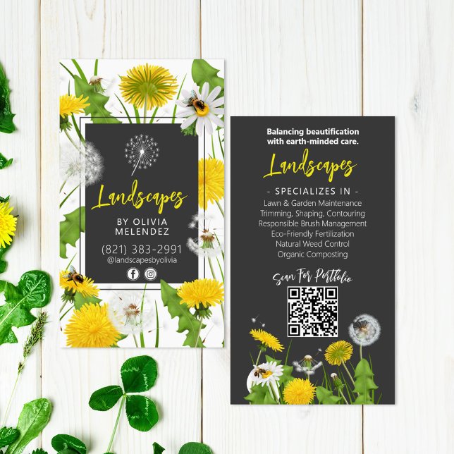 Natural Lac Care Service Promo Dandelion & Bienen Visitenkarte (Von Creator hochgeladen)