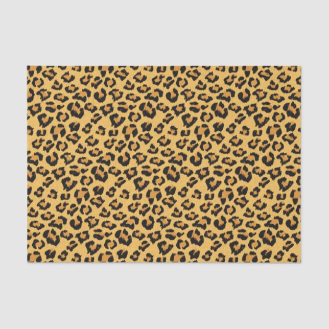 Natural Leopard Print Fake Animal Fur Muster Seidenpapier (Vorderseite)