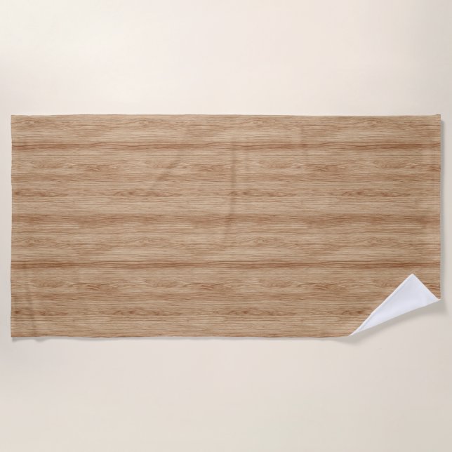 Natural Light Oak Wood Grain Texture Strandtuch (Vorderseite)
