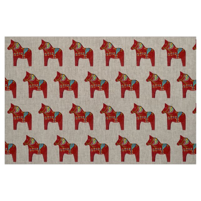 Natural Linen Dala Horse Fabric Stoff (Fat Quarter (45,7 x 55,9 cm))