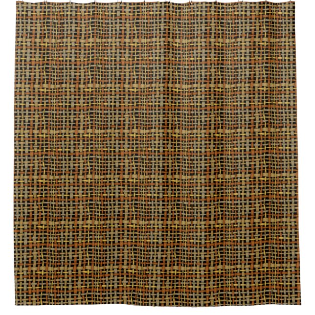 Natural Look Woven Strings Gray Duschvorhang (Vorderseite)