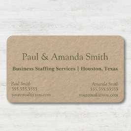 Natural Minimalistisch Kraft Business Card mit 2 N Visitenkarte