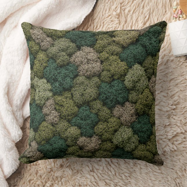 Natural Moss and Lichen Eco Throw Pillow Kissen (Decke)