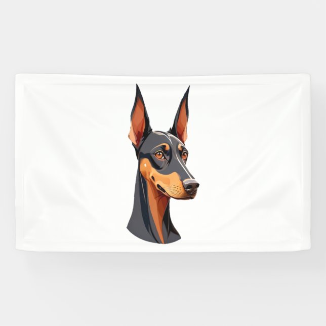 Natural Oar Doberman Banner (Horizontal)