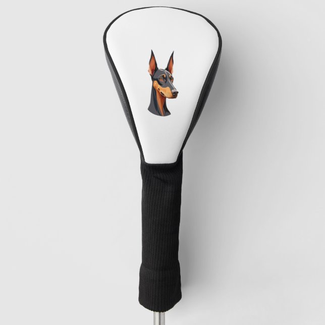 Natural Oar Doberman Golf Headcover (Vorderseite)