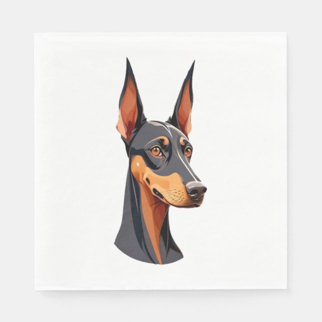 Natural Oar Doberman Serviette (Vorderseite)