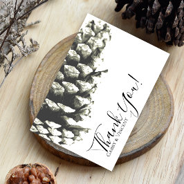 Natural Pine Cone on White Wedding Danke