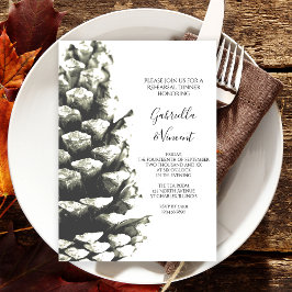 Natural Pine Cone Woods Hochzeit Probe Dinner Einladung