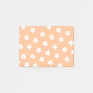 Natural Preppy Peach White Hippie Blume Muster Post-it Klebezettel
