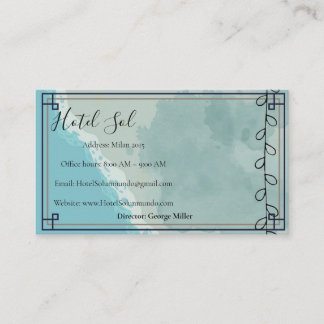 Natural-style hotel business card green visitenkarte