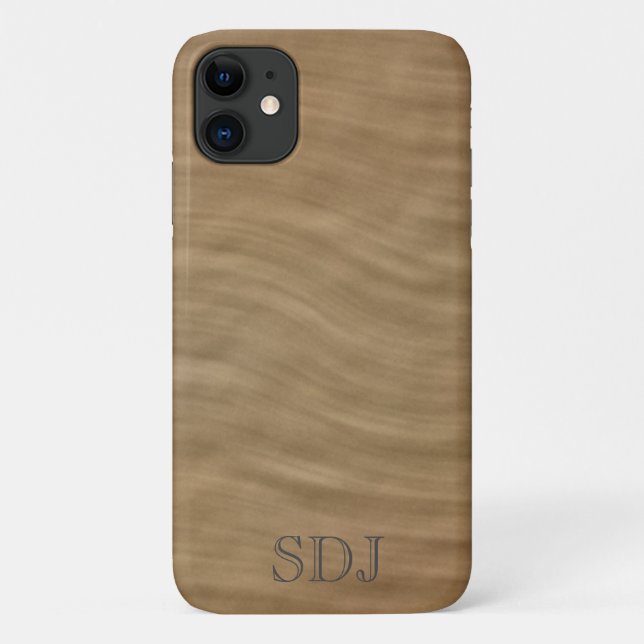 Natural Tan Sandstone Monogram Case-Mate iPhone Hülle (Rückseite)