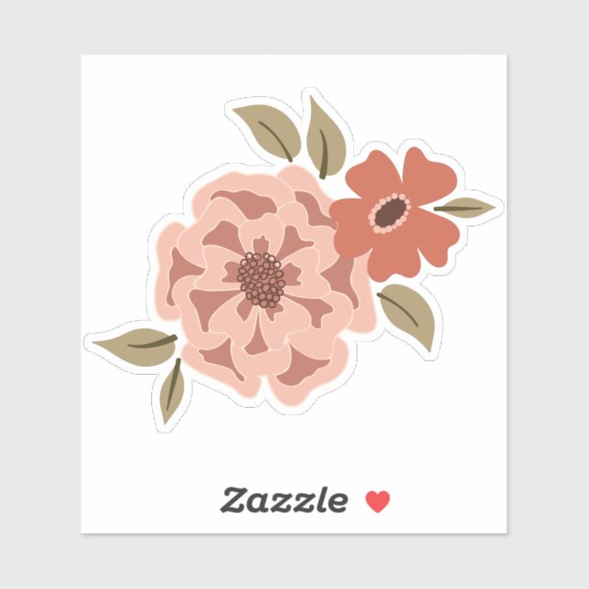 Natural Viney Floral Green Vines Motif Aufkleber (Blatt)